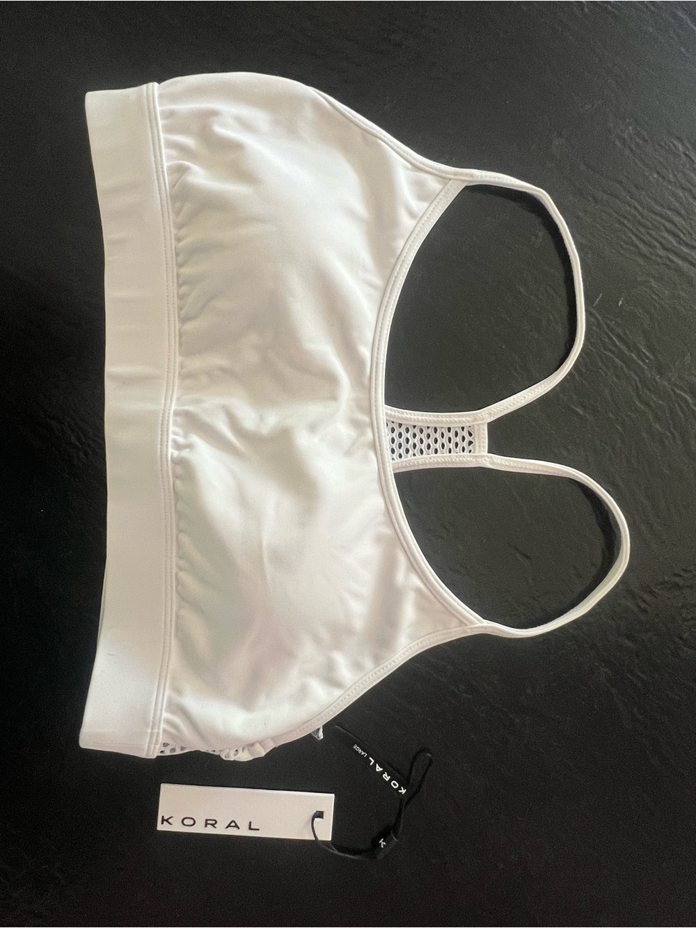 Koral White Mesh-Back Sports Bralette